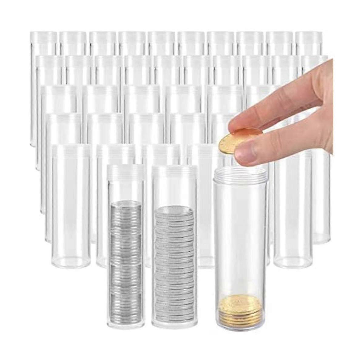 100pieces Coin Tubes Assorted Sizes 10 Half-dollar Coin Storage Tubes 60 Coin Storage Tubes Pennies
