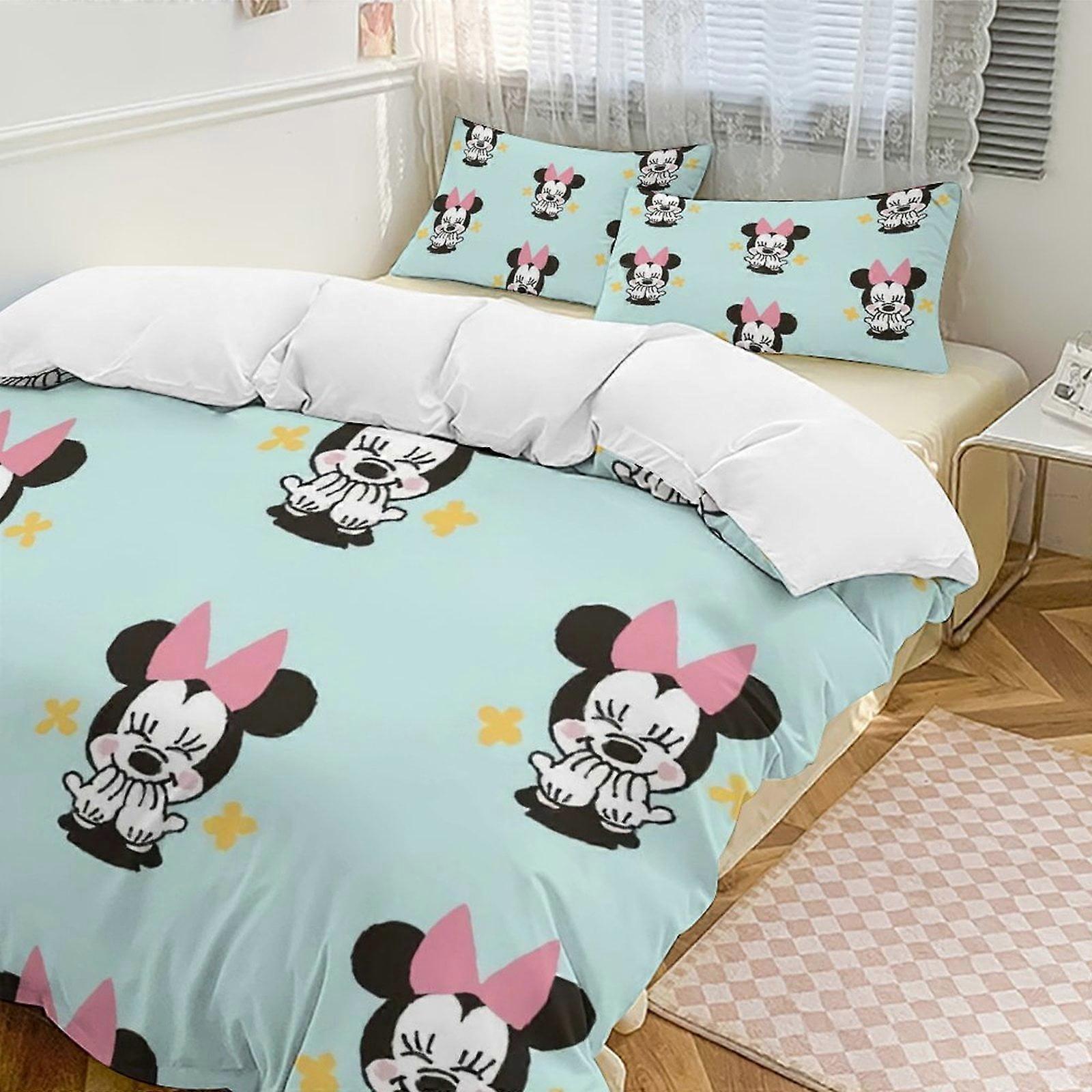 v4291  Bed Sheets Bedding Minnie MouseCartoon Collection 3-Piece Comforter Set, Personalized Bedding Decor for Kids And Teens  Bed Sheets  yuq4291