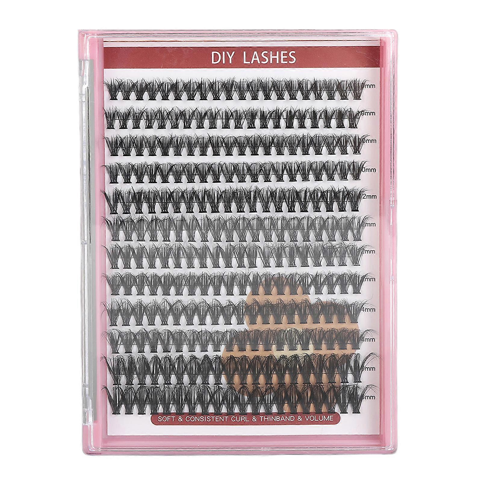 DIY Lash Extension Kit 240pcs Individual Eyelash 1016mm Clusters Eyelash Extension Kit with 2ml Lash Bond Seal Tweezers 40D