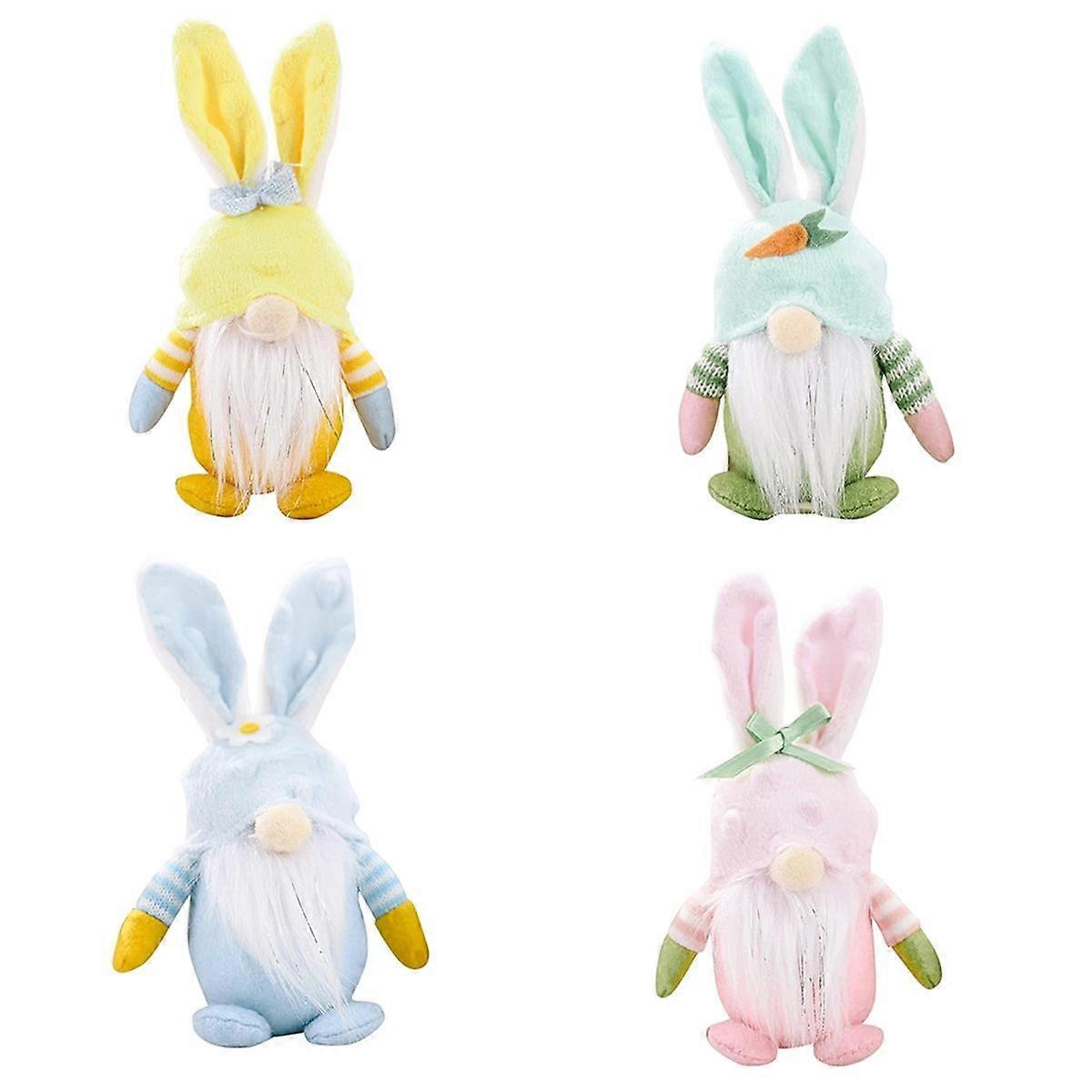 Easter Bunny Gnome Decorations, Cute Rabbit Handmade Easter Gnome Plush Elf Decor, Spring Easter Da