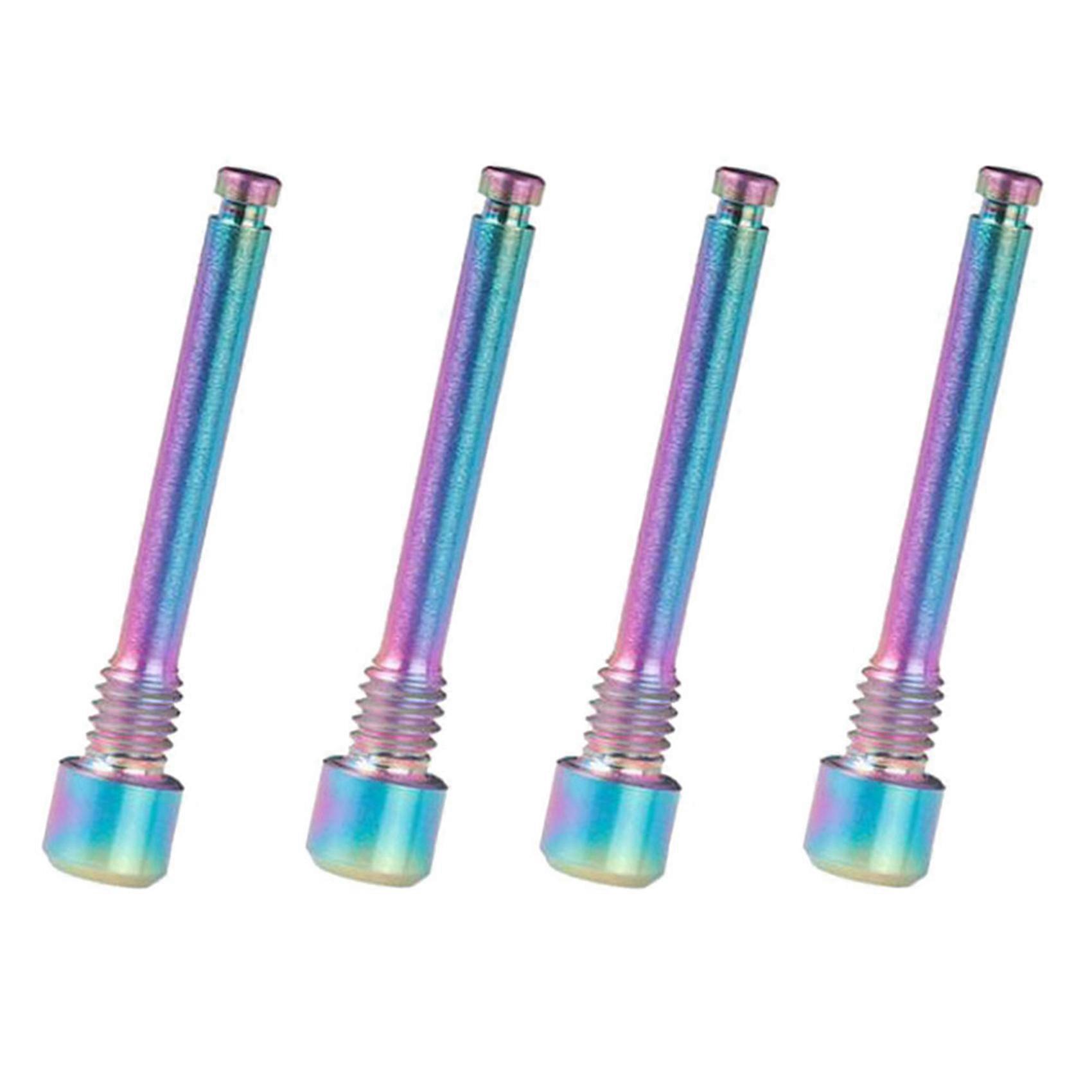 4X M4 Titanium Bolts for Bicycle Disc Brake Pad Threaded Pin Inserts Screw for R Dazzle Color