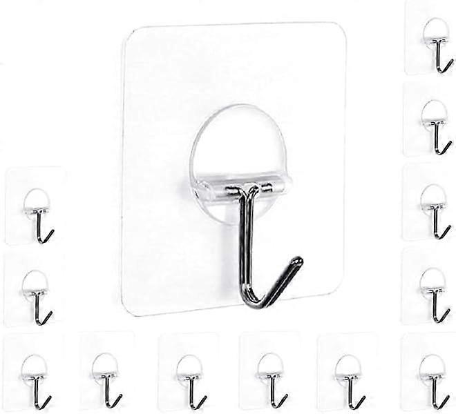 Pack of 12 Adhesive Hooks For Heavy-Duty Hanging Self-Adhesive Sticky Wall Hooks