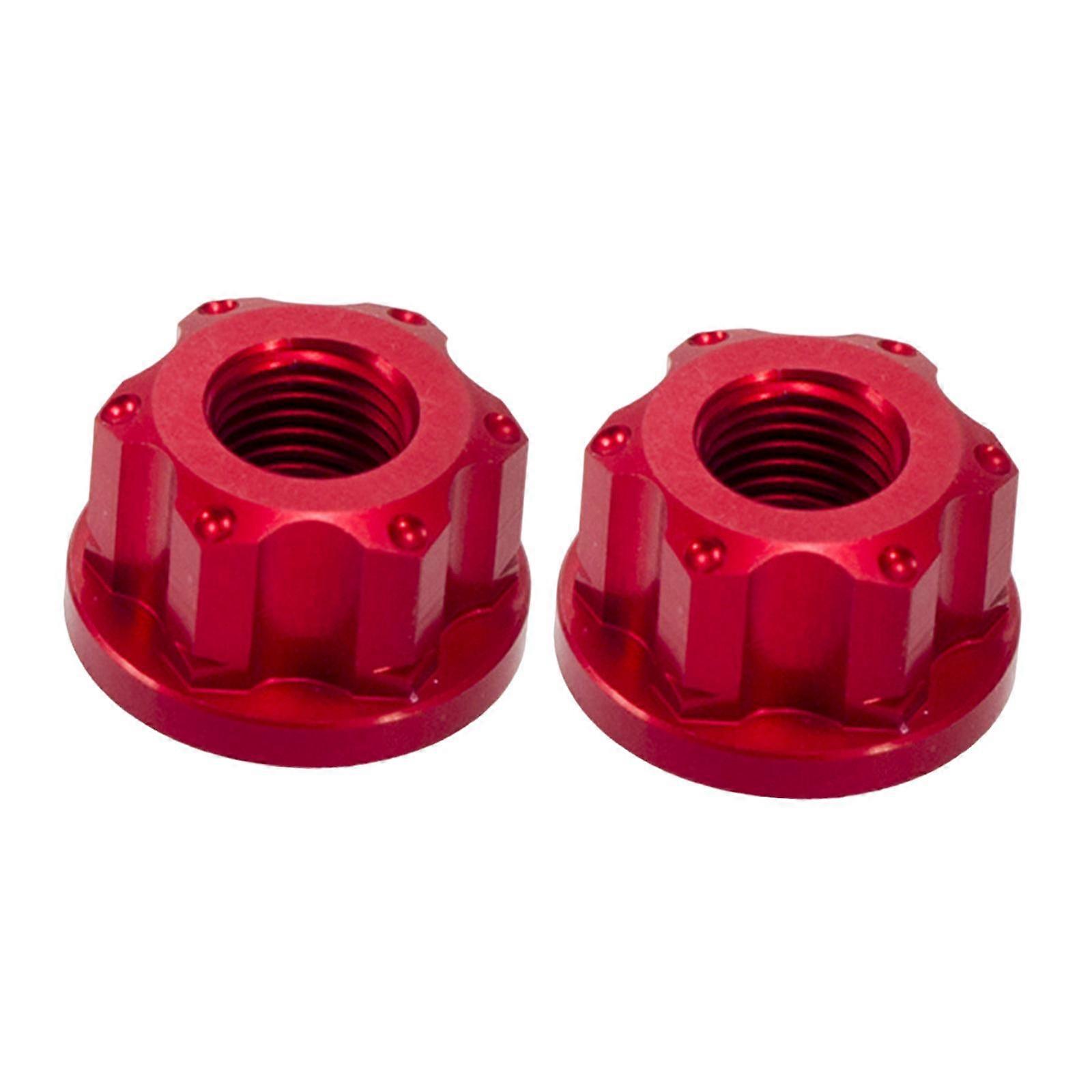 2x pyörän navan akselin mutterit kiinteävaihteiselle polkupyörälle M9 liukumaton etuakselin mutteri punainen