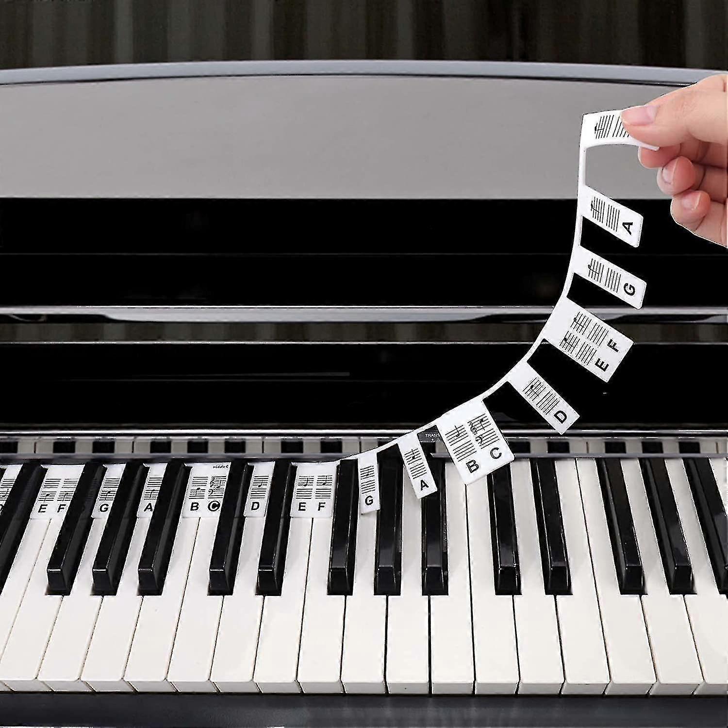 Piano Notes Guide For Beginner,silicone Removable Piano Keyboard Note Labels 61/88-key Full Size Reusable