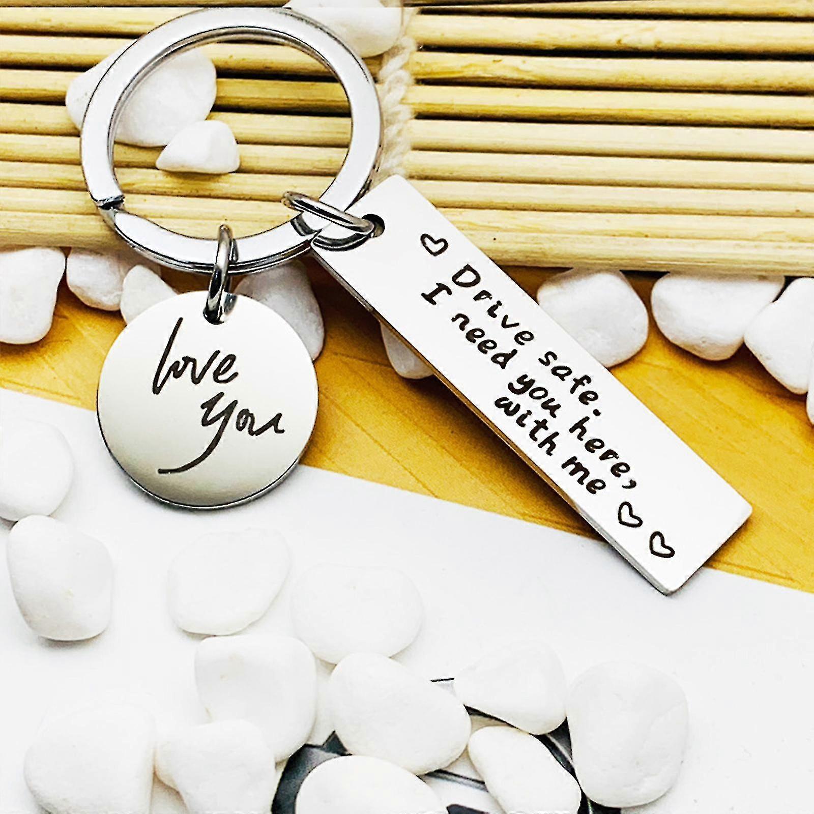 Drive Safe I Need You Here With Me Keyring, Love Heart Keychain. UK SELLER - Foto 7