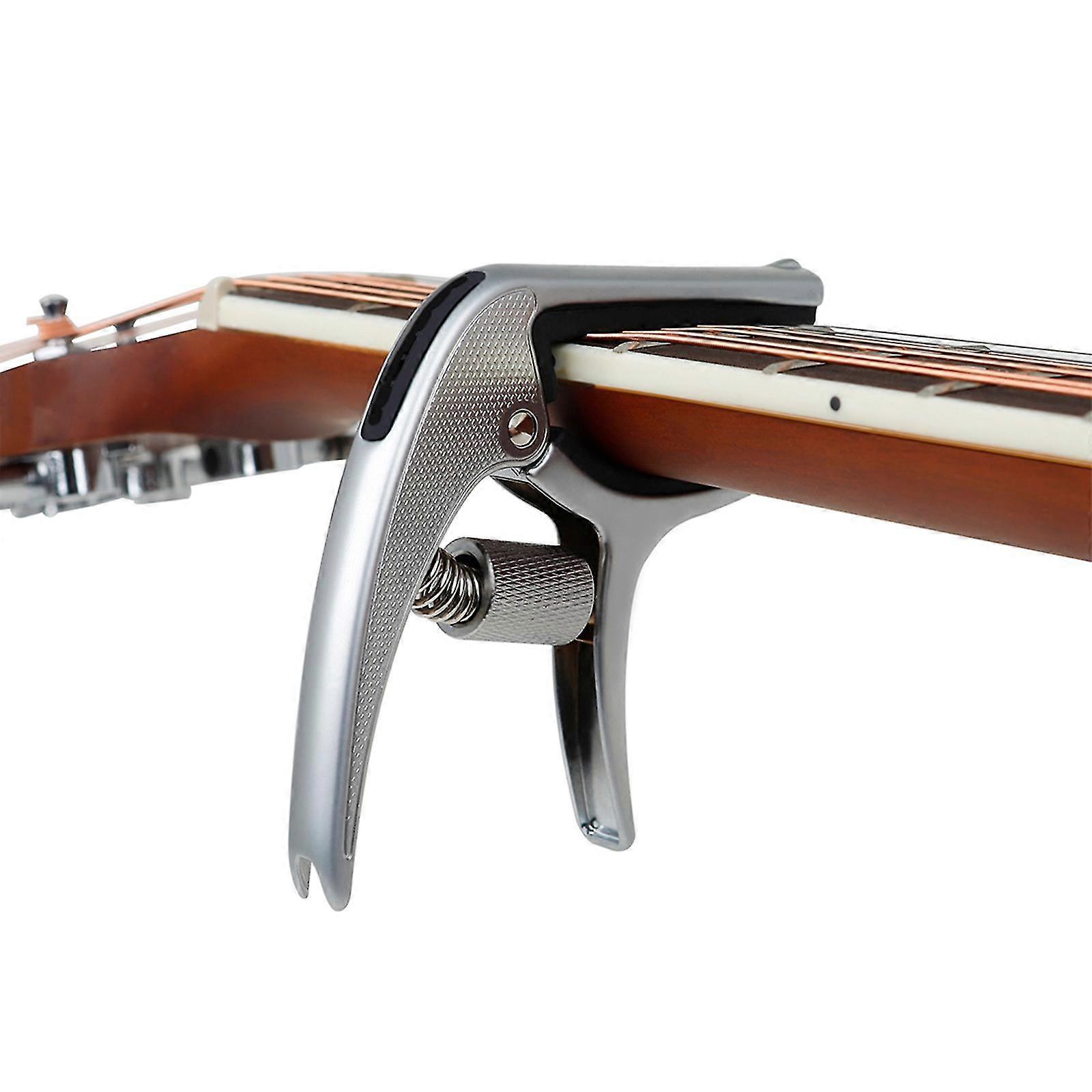 Zinklegeringscapo med plektrum för elgitarr-ukulelecapo