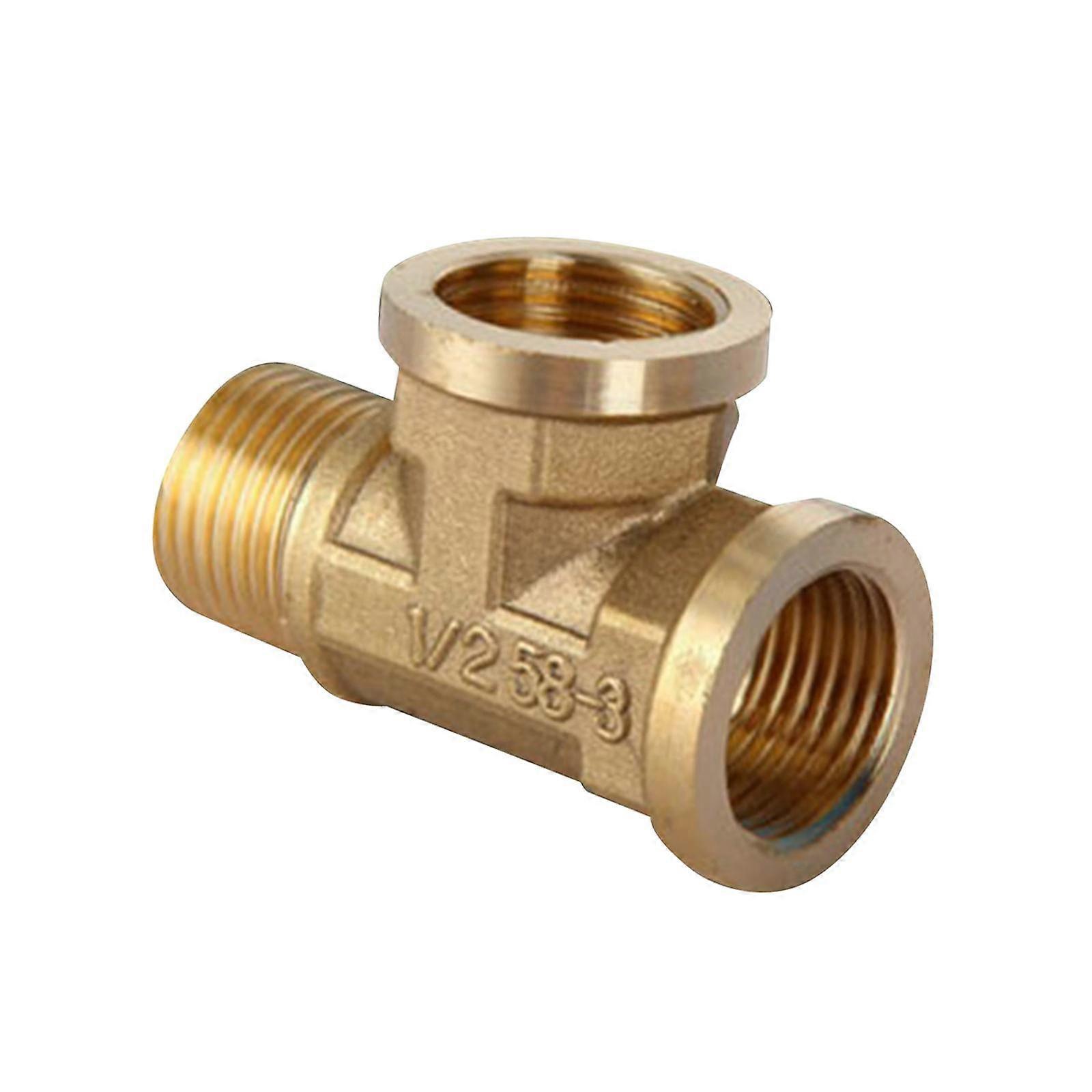 Tee Pipe Fitting Mässing Hem för Sprinkler Pipe VVS Vattenrör Connector Style A