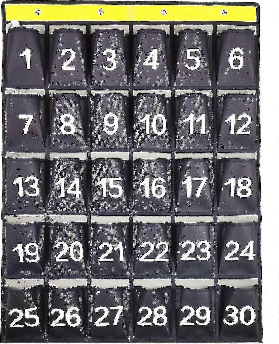 Numbered Cell Phones And Calculator Holder Classroom Pocket Chart - Ya