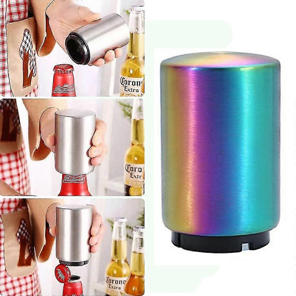 Automatic Stainless Steel Press Type Bottle Opener With Magnet Catcher