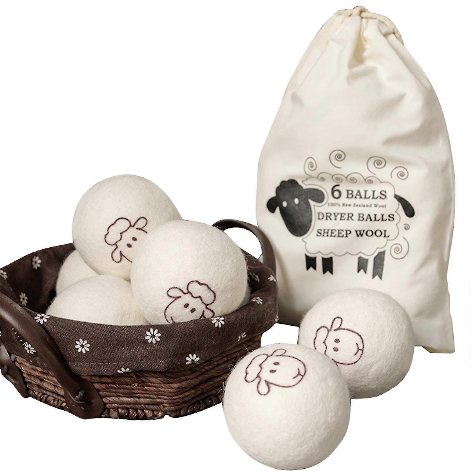 Ull torktumlare bollar, 6-pack ersätter torktumlare lakan ull boll, tvätt bollar för torktumlare för hemmet, kläder tvätt butik, hotell