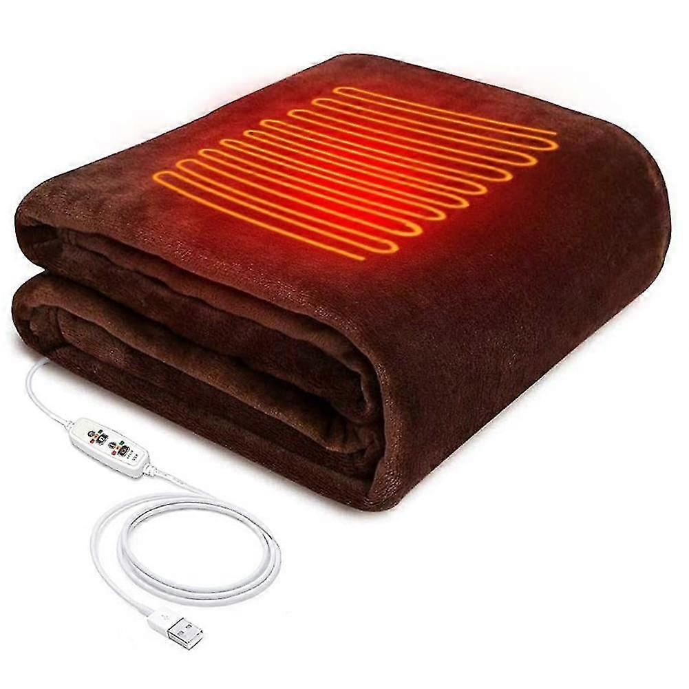 USB Electric Heating Shawl Washable 3 Heat Settings with Timing Function Heated Blanket 45X80cm