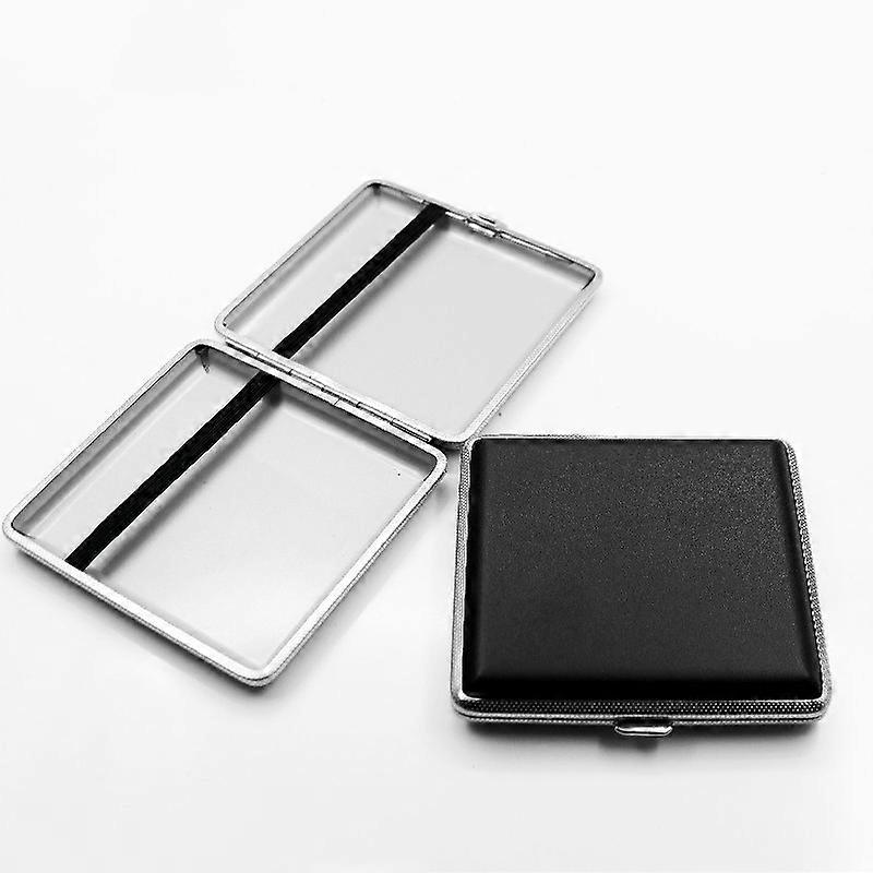 2 pcs Compact Leather Cigarette Case for 20 Filter Cigarettes Black