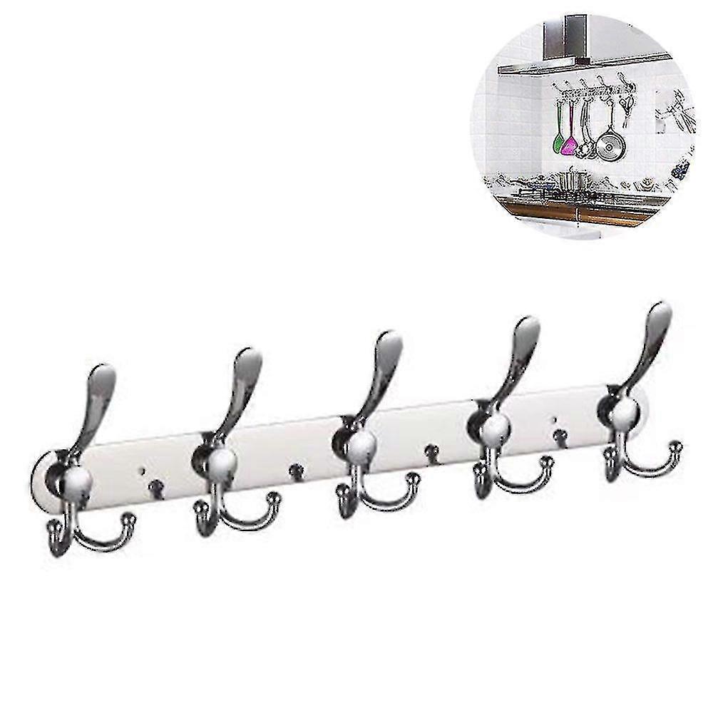 Coat Rack Wall Mounted ,5 Tri Hooks For Hanging Coats