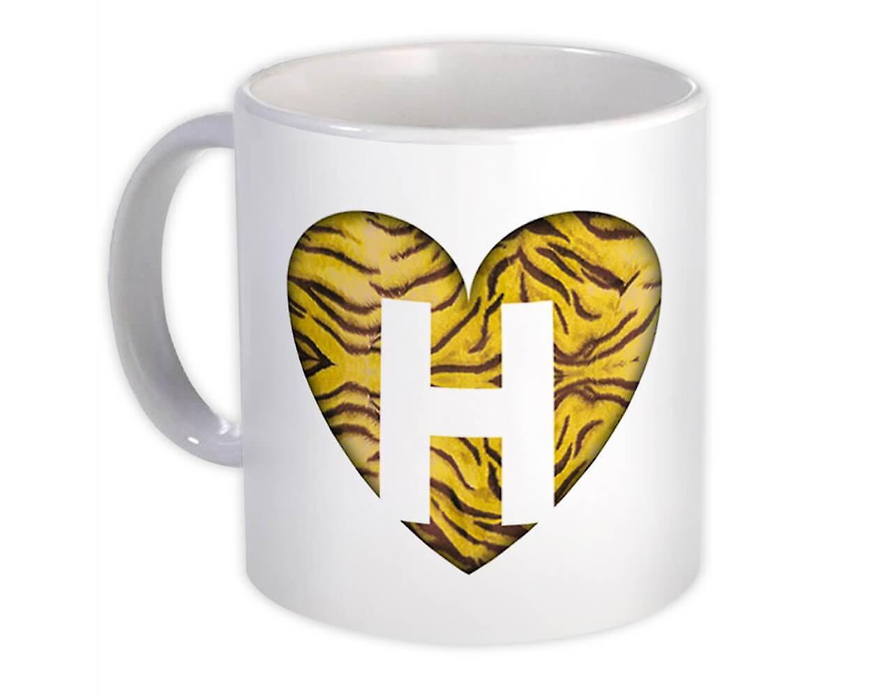 Geschenk Mok: Monogram Letter H Tiger