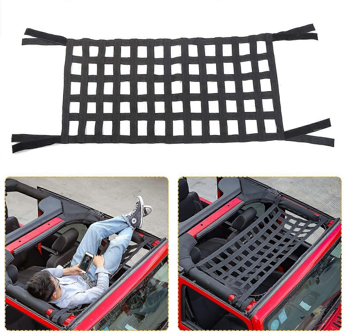 Filet de chargement en mailleHamac de toit automatique pour Jeep Wrangler YJ TJ JK JKU JL JLU 1987-2020