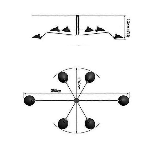 רטרו עכביש תעשייתי סרג 'הוביל תליון תקרה אור נברשות ברווז מודרני תאורה נורדית ברזל תלוי מנורה