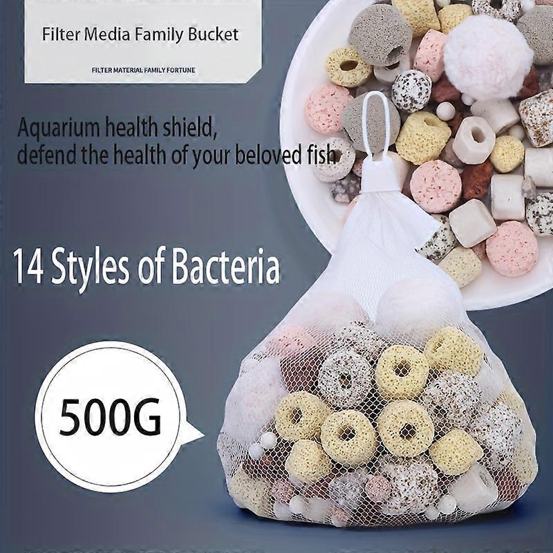 1.1LB Fish Tank Aquarium Filtration Stone, Water Purification Material 14 In 1 Bacteriological House, Net Content 1.1LB Super Large Content Of Bacteri
