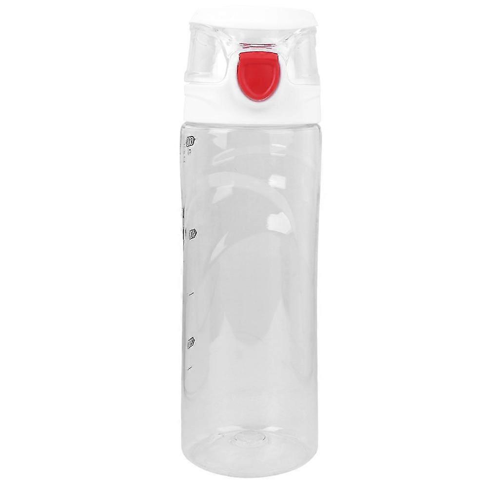Sports Water Bottles with Handles - Lightweight and Leak-proof - One Click Clamshell Cap - Transparent