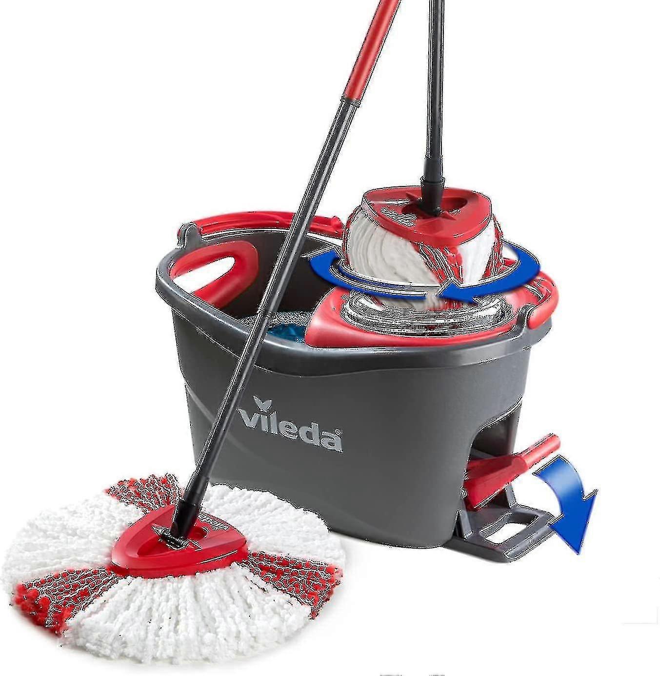 2Pcs; Vermelho compatível com Vileda/O-Cedar Microfiber Mop acessórios, Mop giratório compatível com limpeza de piso