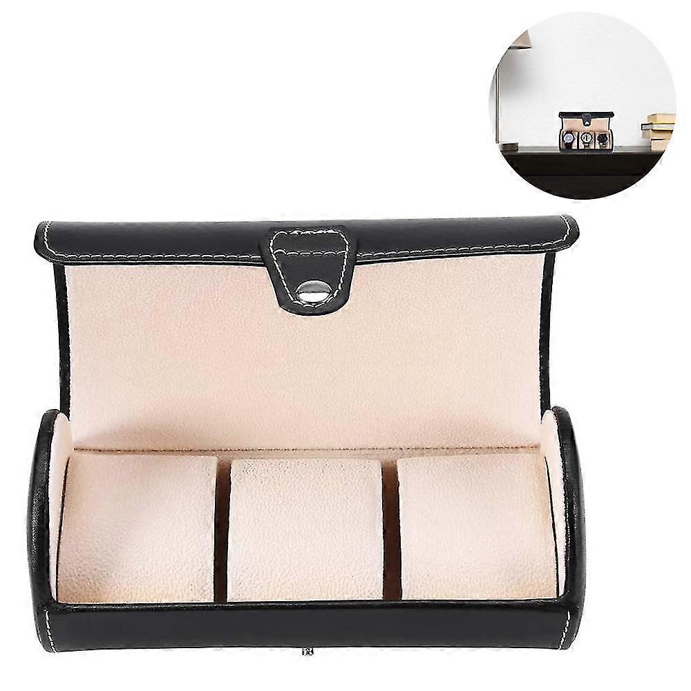 Watch Box Organizer,mens Watch Case,3 Watch Display Storageblack