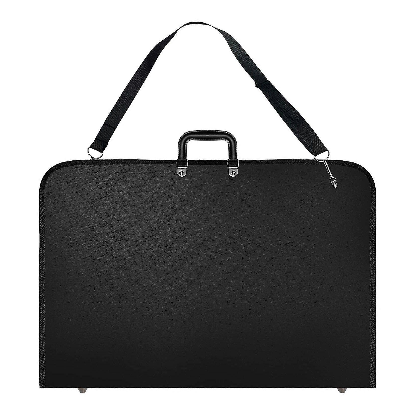 Black Art Portfolio Case Artist Carrying Case Artist Portfolios Case with Shoulder Strap (19X14.7X1
