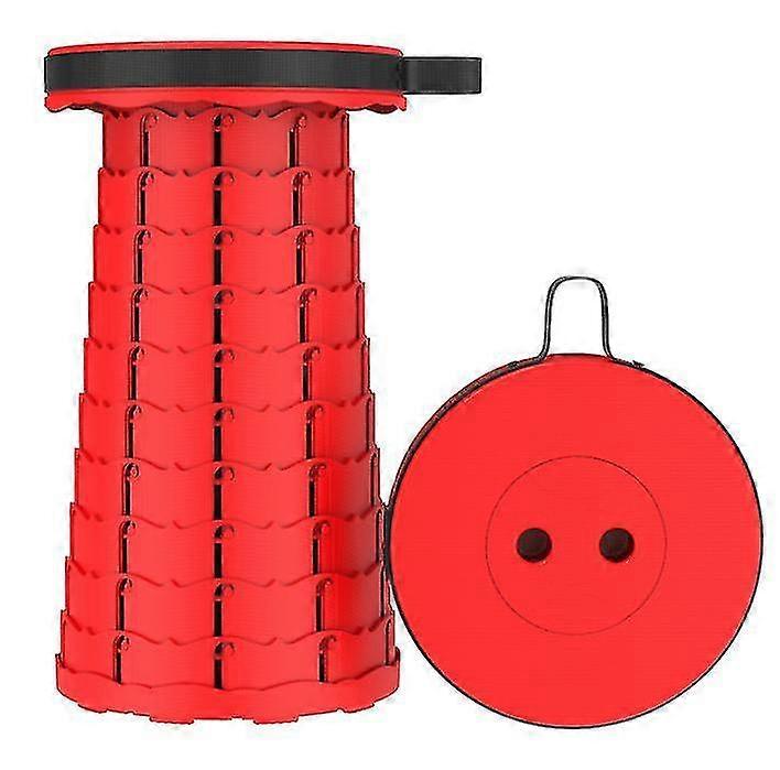 Vancl Outdoor Folding Telescopic Stool, Portable Plastic Stool For Camping And Fishingred