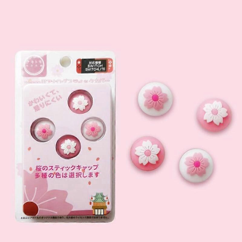 Glitter Ghost Pink Sakura Thumb Stick Grip Cap Joycon Cover For Nintendo Switch Oled NS Lite Joy-con Controller Thumbstick Case