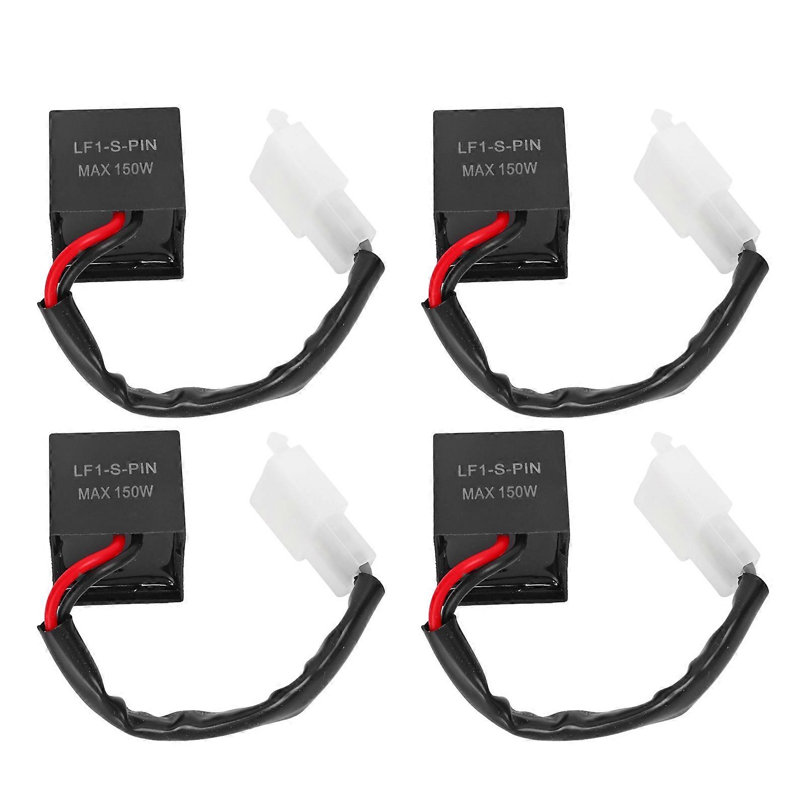 4 Pcs Electronic LED Flasher Relay 2 Pin 150W Waterproof LED Turn Signal Flash Relay for Motorcycle 12V