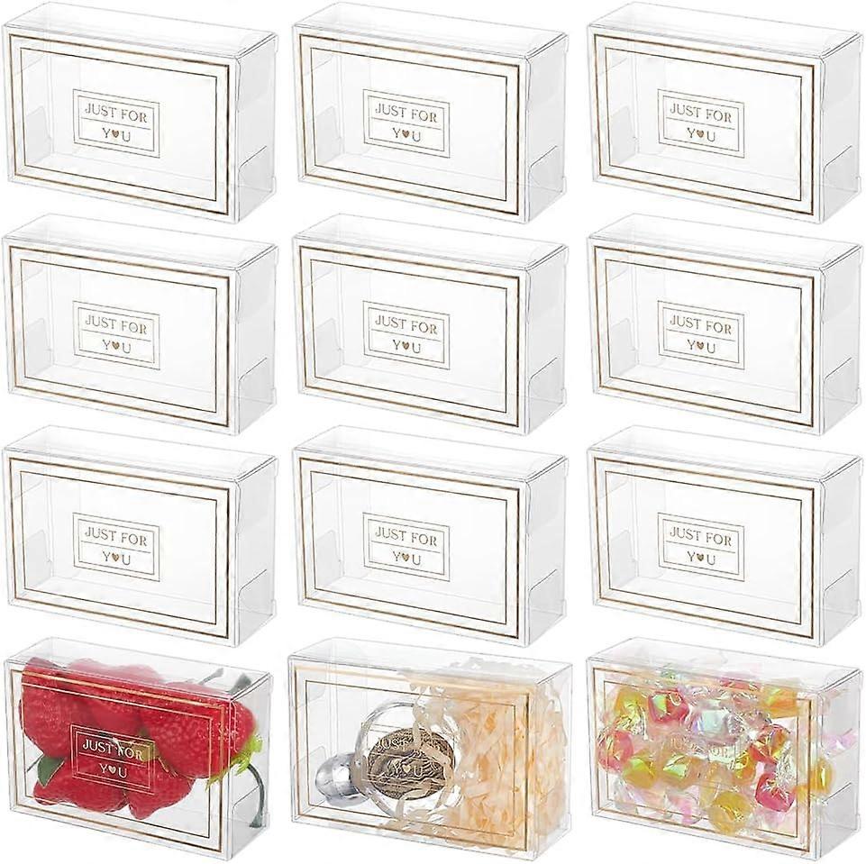 PVC Candy Boxes Bakery Box Wedding Gift Box Rectangle Clear 8.6x3x5.6cm