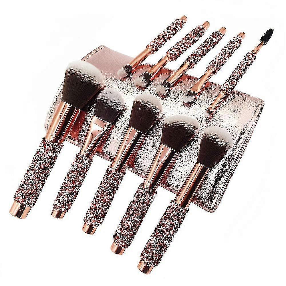 Makeup Brushes Set 10pcs With Bag Diamond-studded For Face And Make Up Brush