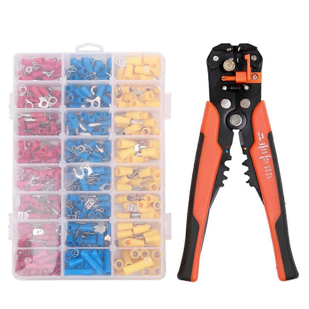 Electrical Wire Terminal Kit with 5-in-1 Automatic Wire Stripper Crimper and 400pcs Connectors