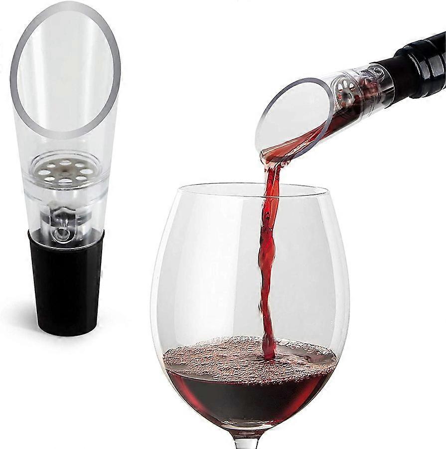 Wine Pourer - Black - Advanced Inflatable spout and decanter set