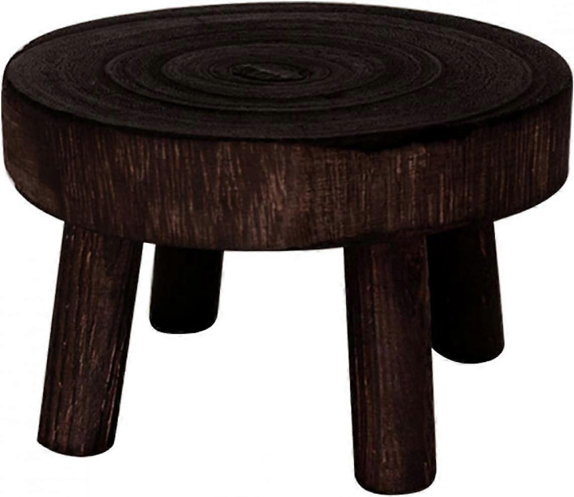 حامل نبات خشبي صغير براز زهرة وعاء زخرفية عرض الجرف جولة لون النار الخشبي ستان