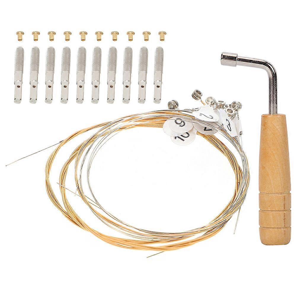 1 Set of Durable Metal Lyre Strings Lyre Replacement Lyre String Nail Lyre Tuning Wrench