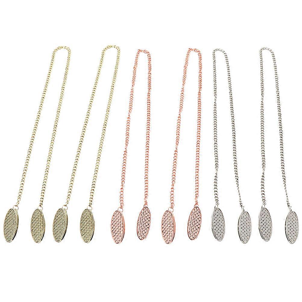 6 יחידות קליפסים למפיות מחזיק מפיות שרשרת מתכת קליפסים למפיות סינר מגבת סינר תיקון קליפסים עם שרשרת