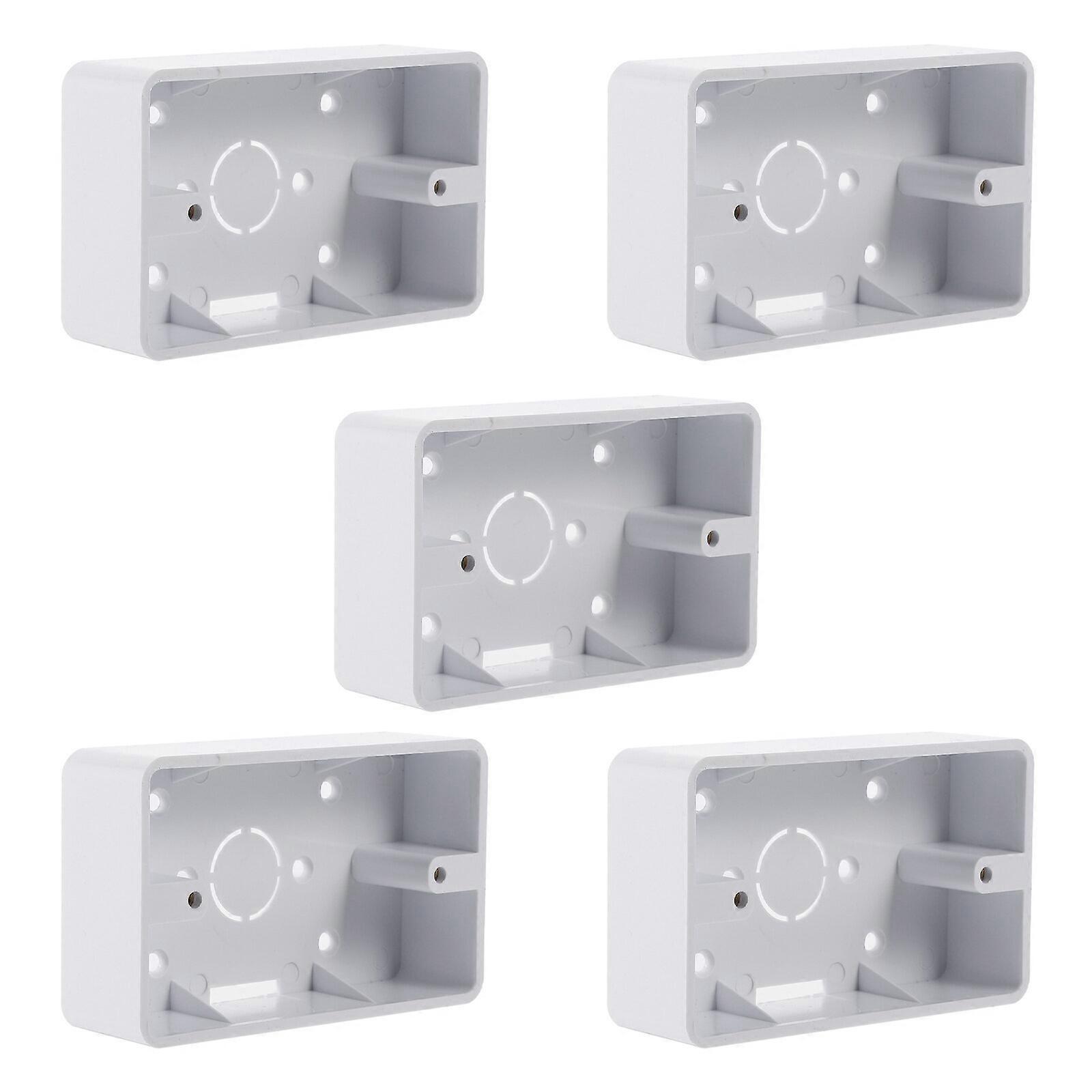 5 Pcs Wall Socket External Installation Flame Retardant Junction Box Home Decor