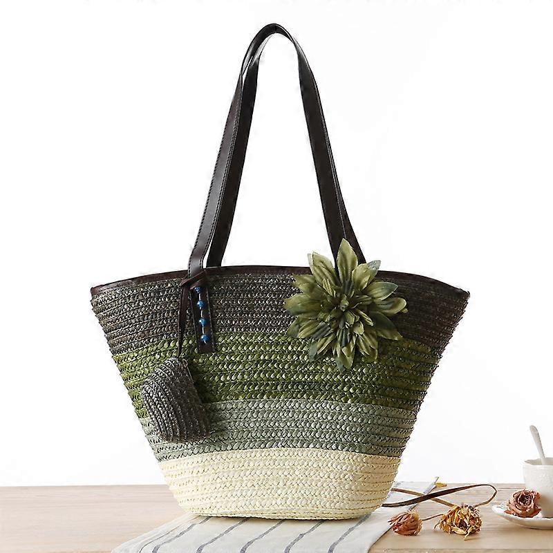 2022 Fashion Straw Handwoven Tote Shoulder Bag in1 Crochet Straw