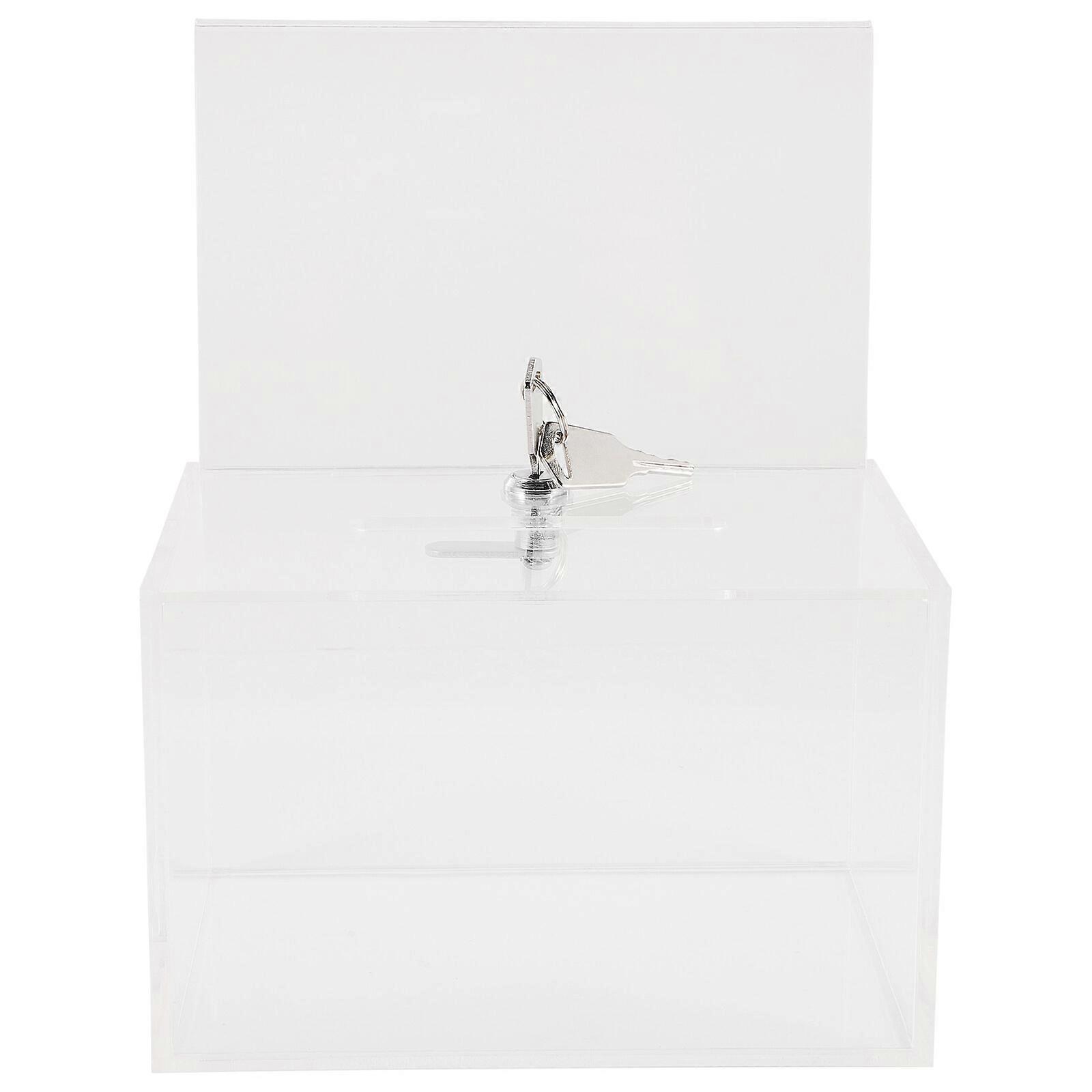 Clear Donation Box Suggestion Box with Lock Complain Letter Box Donation Box for Fundraising