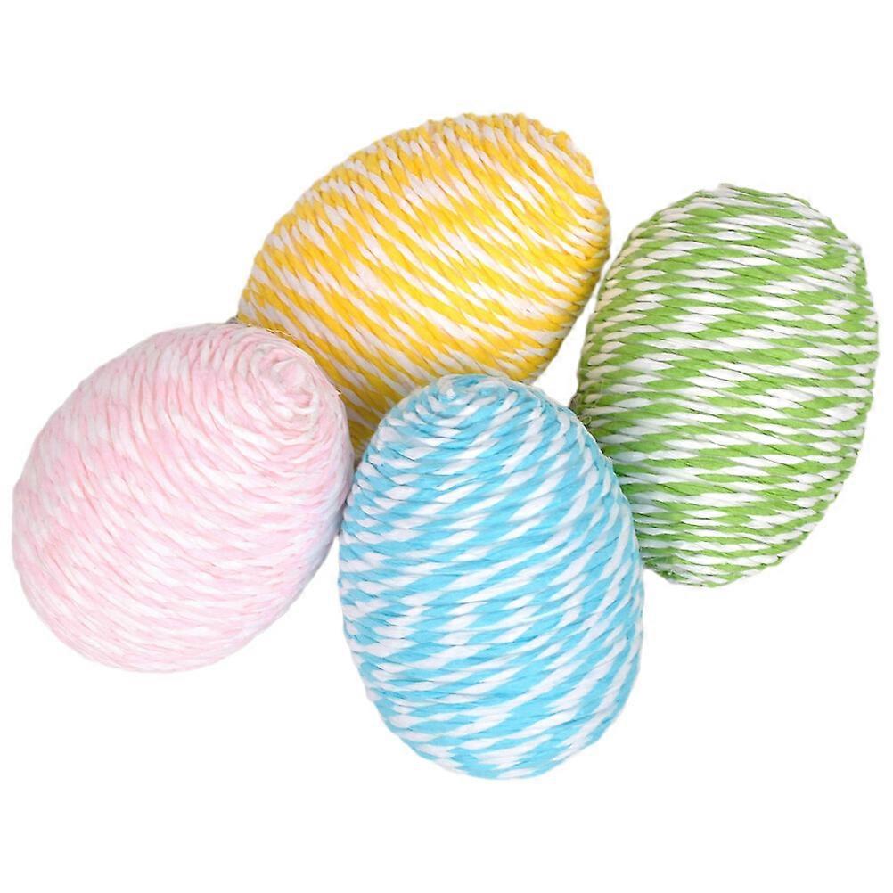 4pcs Easter Colorful Eggs Foams Adornment Easter Simulation Egg DIY Accessories