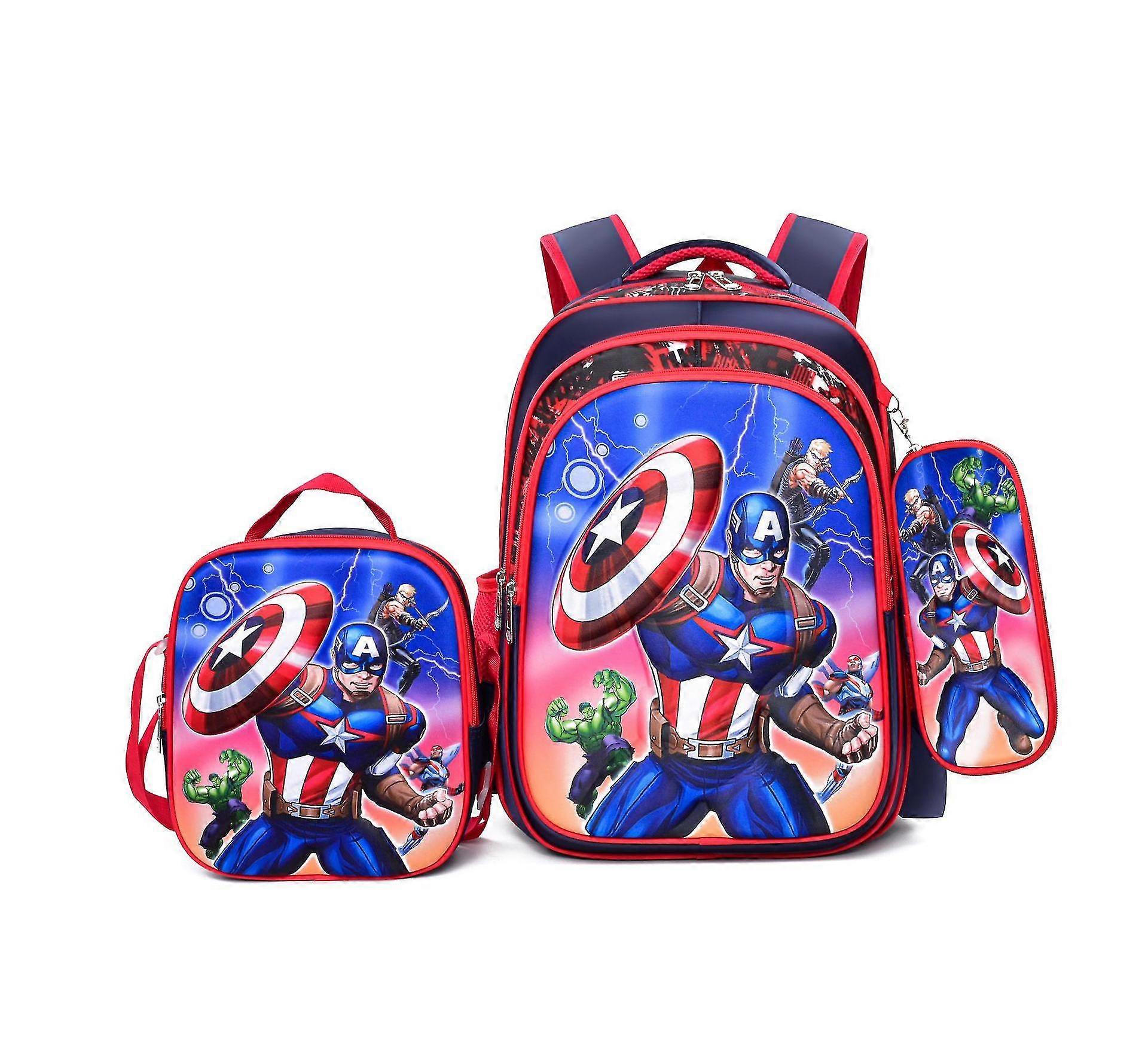 Animation Game School Bag Three-piece Set Student Large Capacity Meal Bag Pen Box