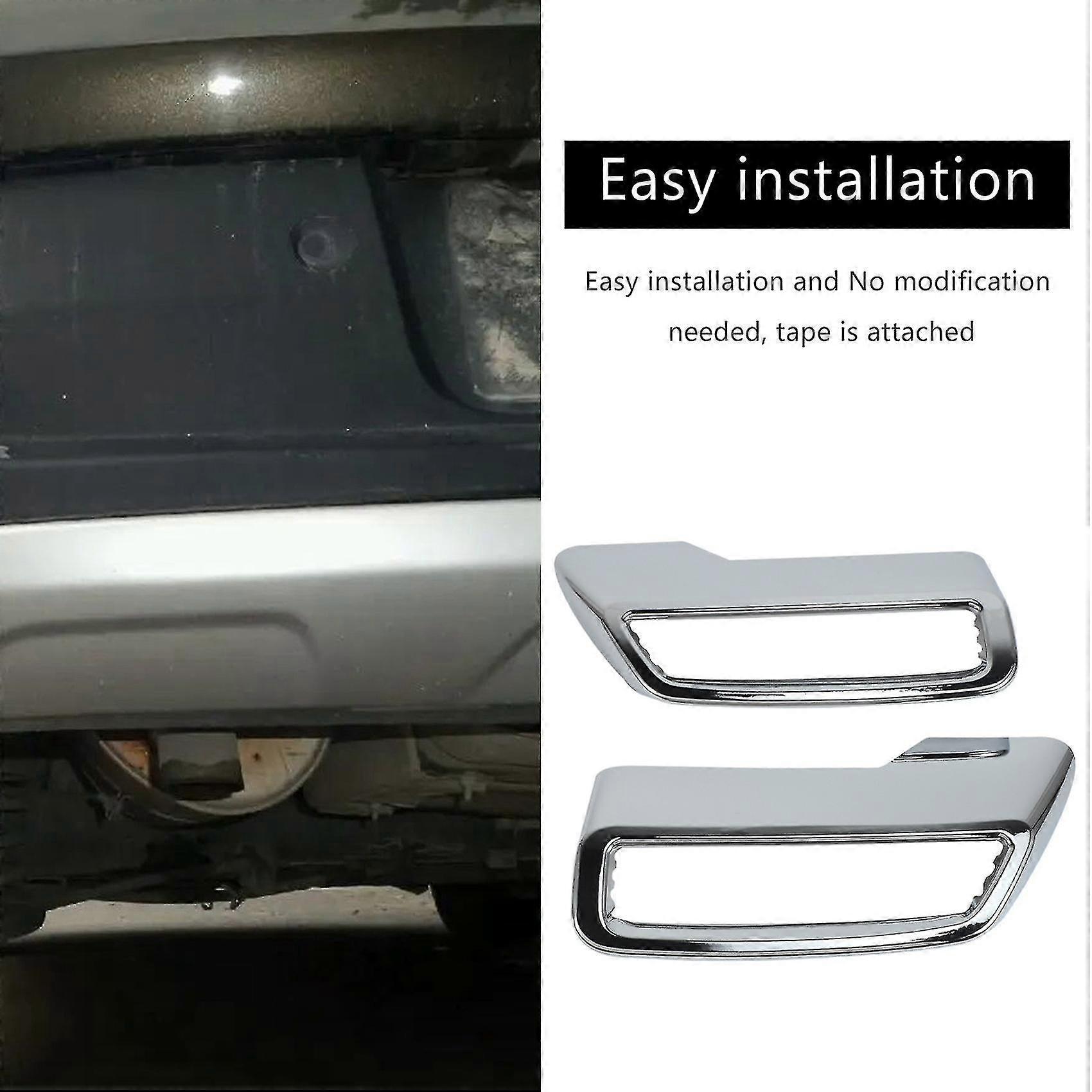 Jikoiuty Cache Embout Pot D'Échappement ABS Argenté - Compatible Peugeot 3008 5008 Allure 2017-2019 - Lot De 2