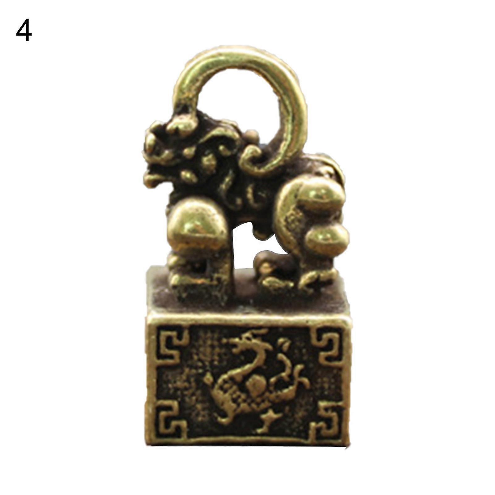 Auspicious Design Animal Seal Statue Rust-proof Copper Four Symbols Mythical Beast Pixiu Figurine for Home