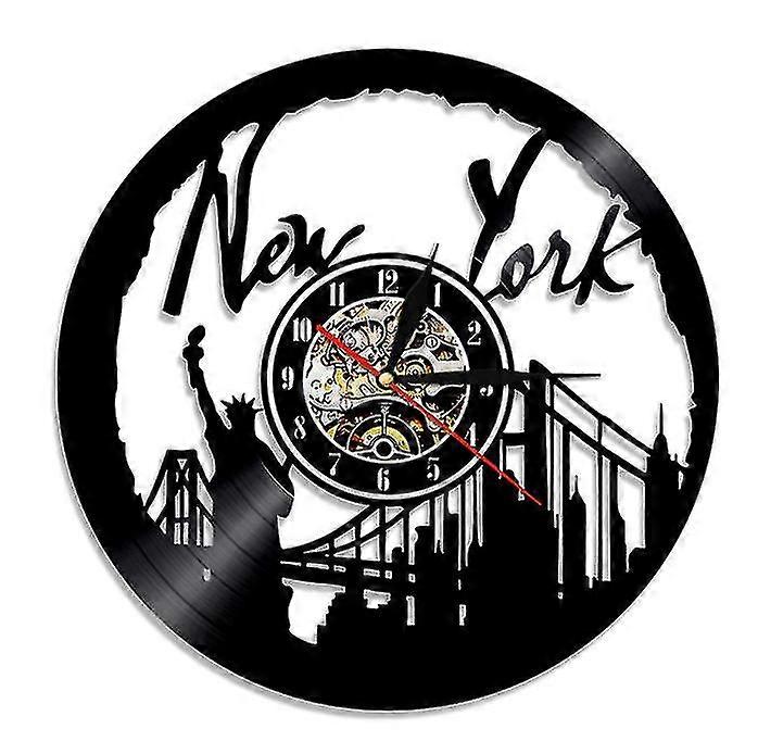 Nowy Jork Vinyl Record Zegar ścienny