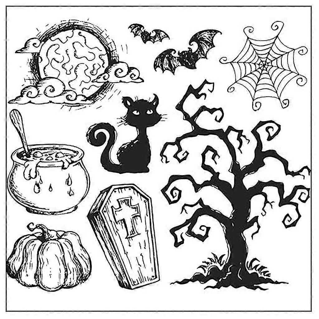 Halloween Pattern Silicone Clear Stamp Happy Halloween Transparent Seal Stamp