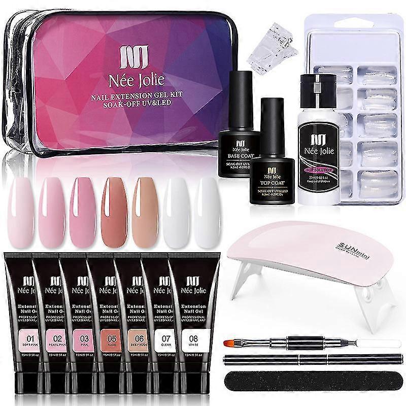 Poly Uv Gel Kit All For Manicure Nail Extension Set Slip Solution Builder Acrylic Polish Art Tool Design Fingertips