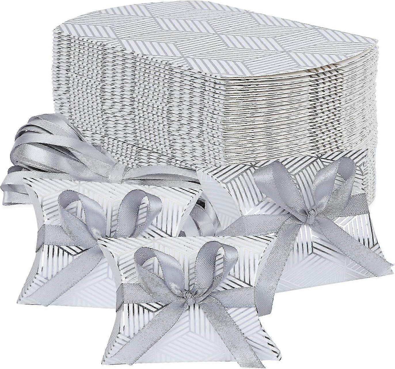 Pillow Shape Wedding Favour Boxes, Party Gift Box Sweets Candy Box 50-pack