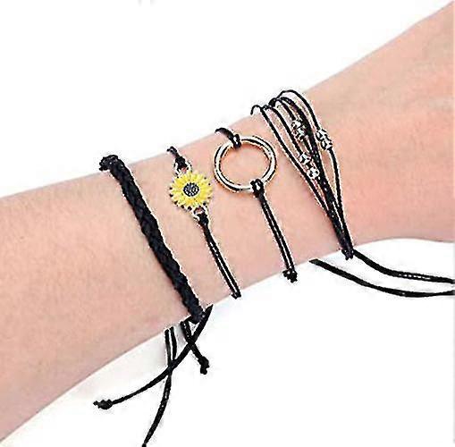 4 stk Surfer Wave Ankelkæder til kvinder Adjable Bed String Reb Blets Hofte Blets Beach smykker