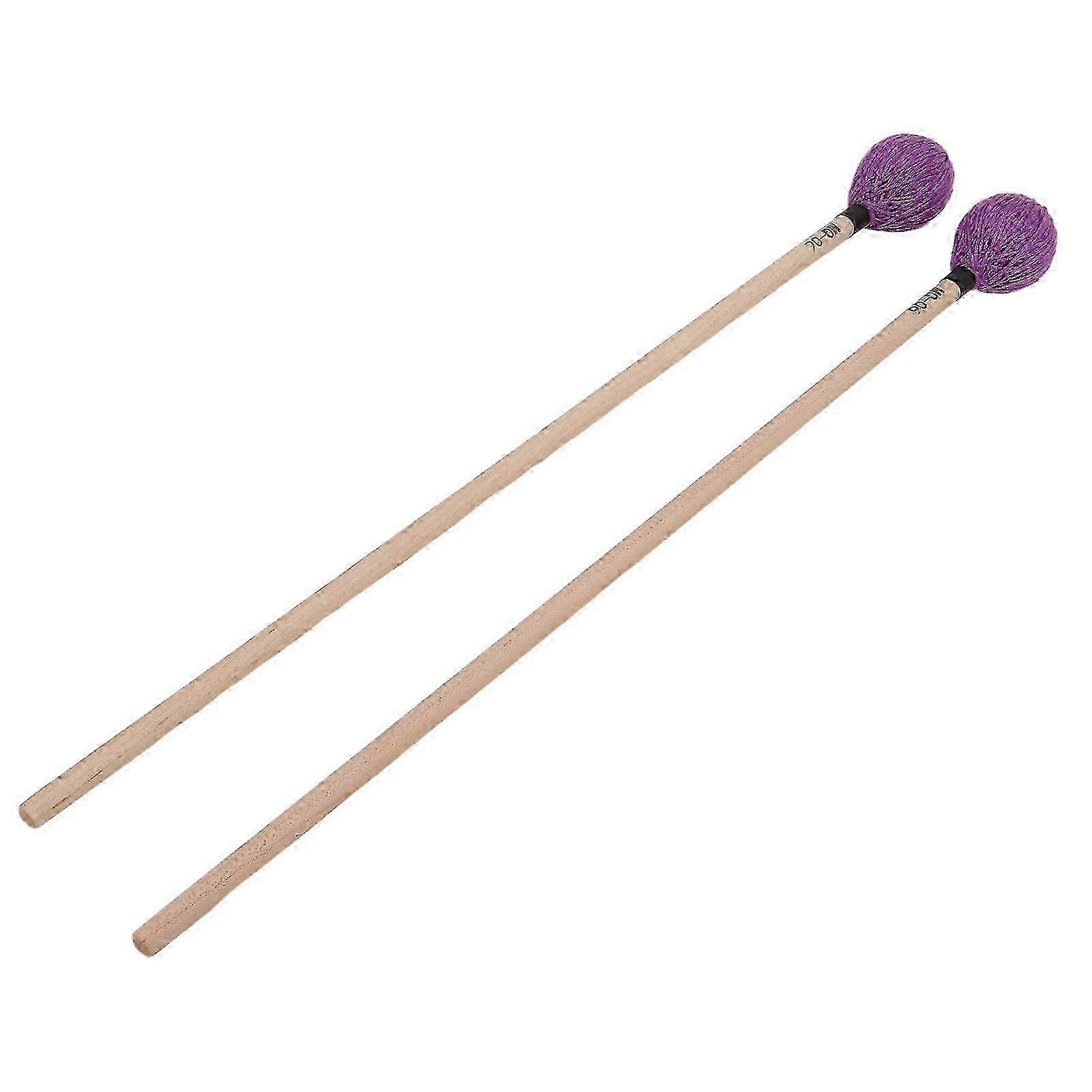 1 Pair Marimba Mallets Medium Hard Yarn Head with Maple Handle for Percussion Playing MQ?06Purple