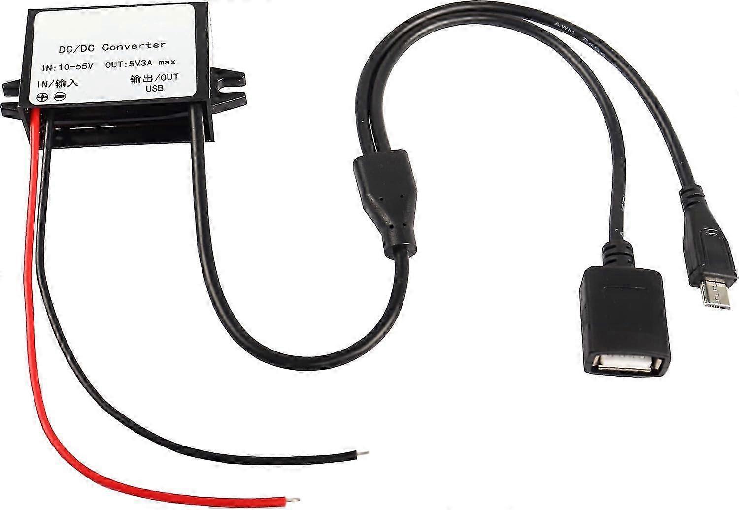 USB Step-Down Converter DC Buck Module Adapter 10-55V to 5V for Car Power Conversion