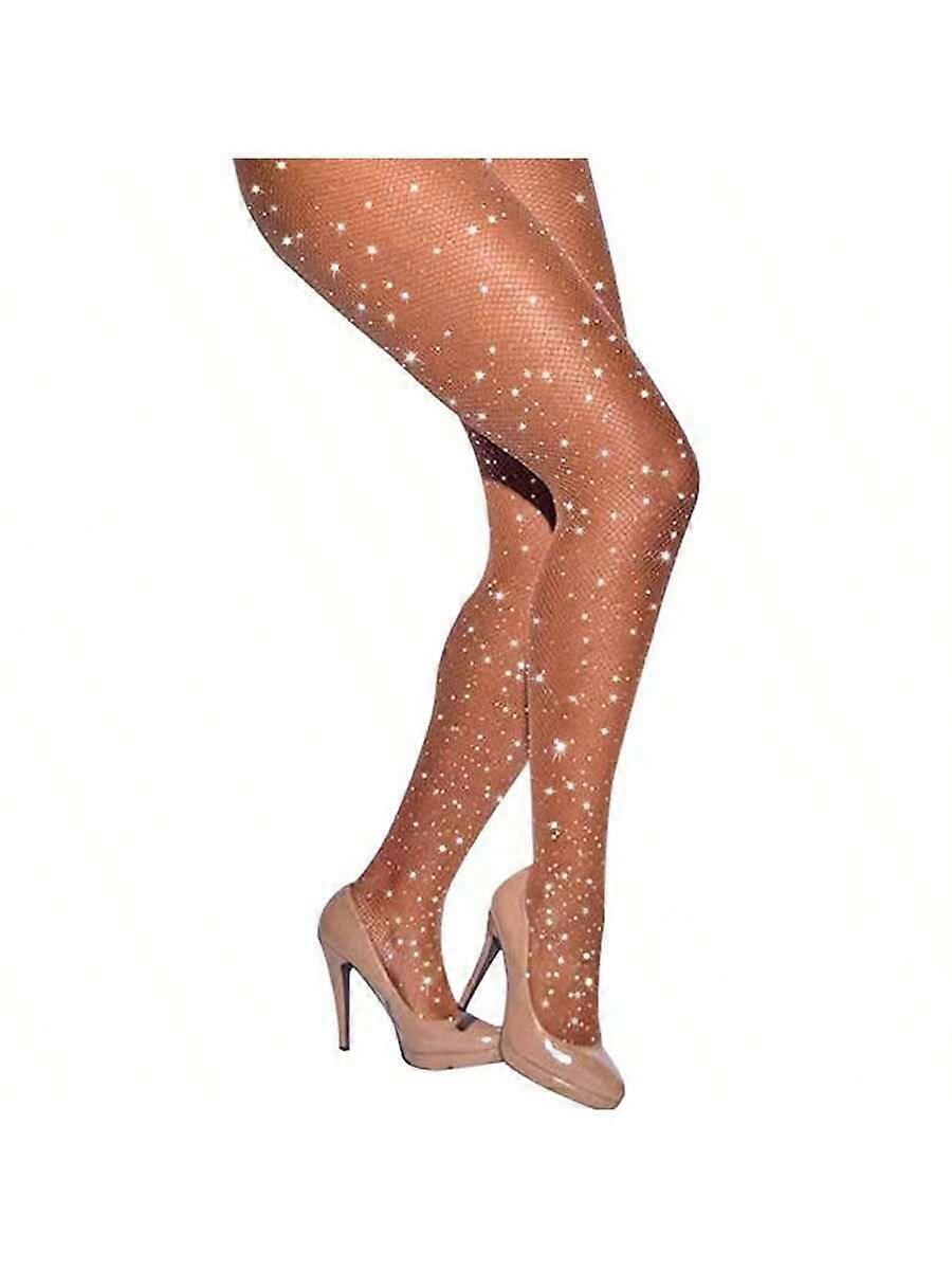 New Arrival Rhinestone Decor Fishnet Stocking With Open Crotch, Rhinestone Garter Belt And Long Socks Design